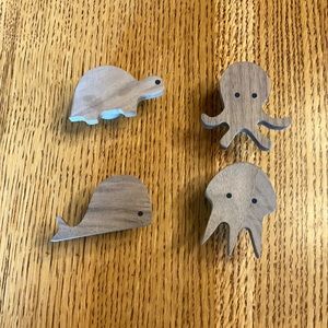 Wooden Hooks Sea Animals